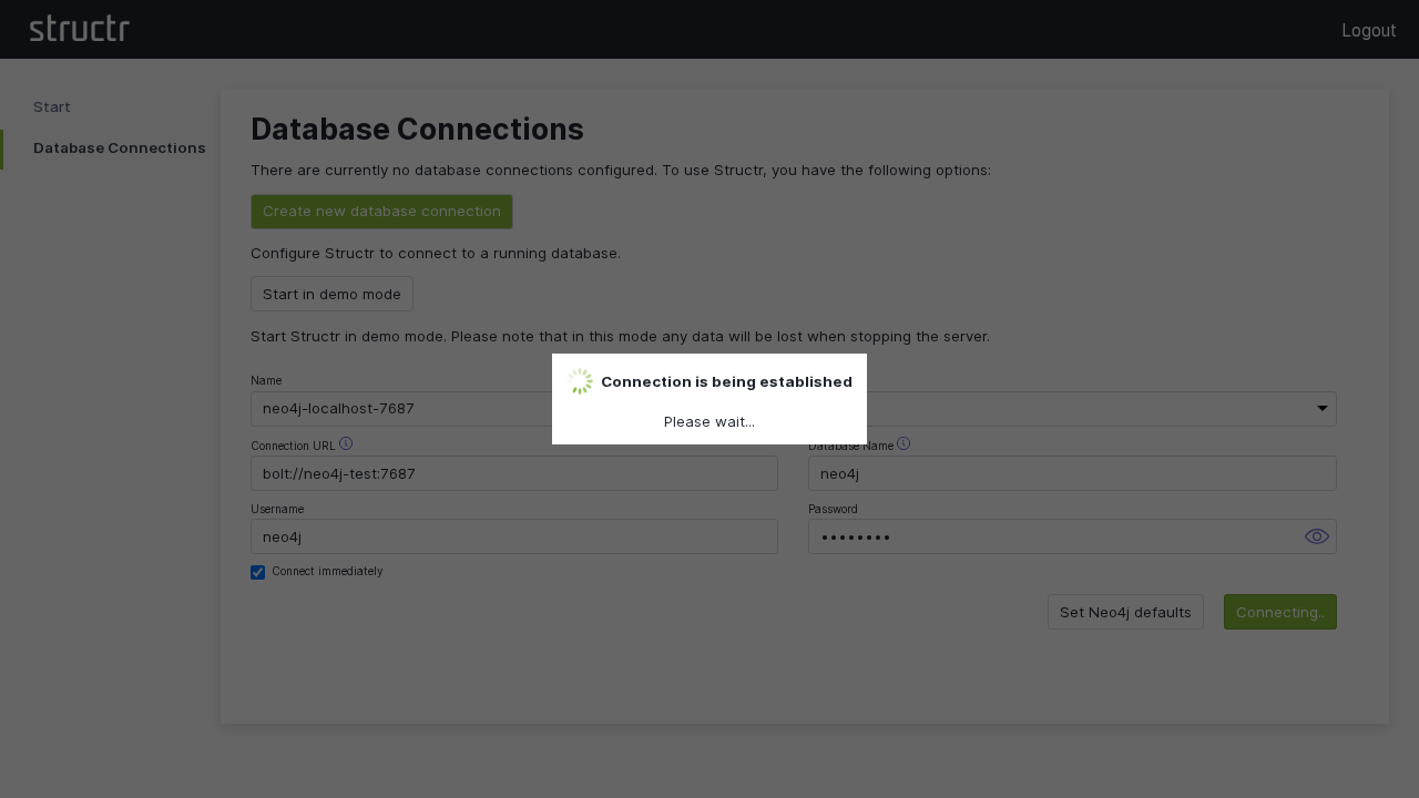 Finished database connection