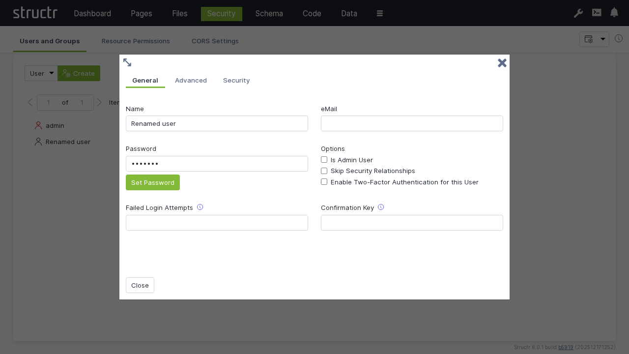 Change the admin password