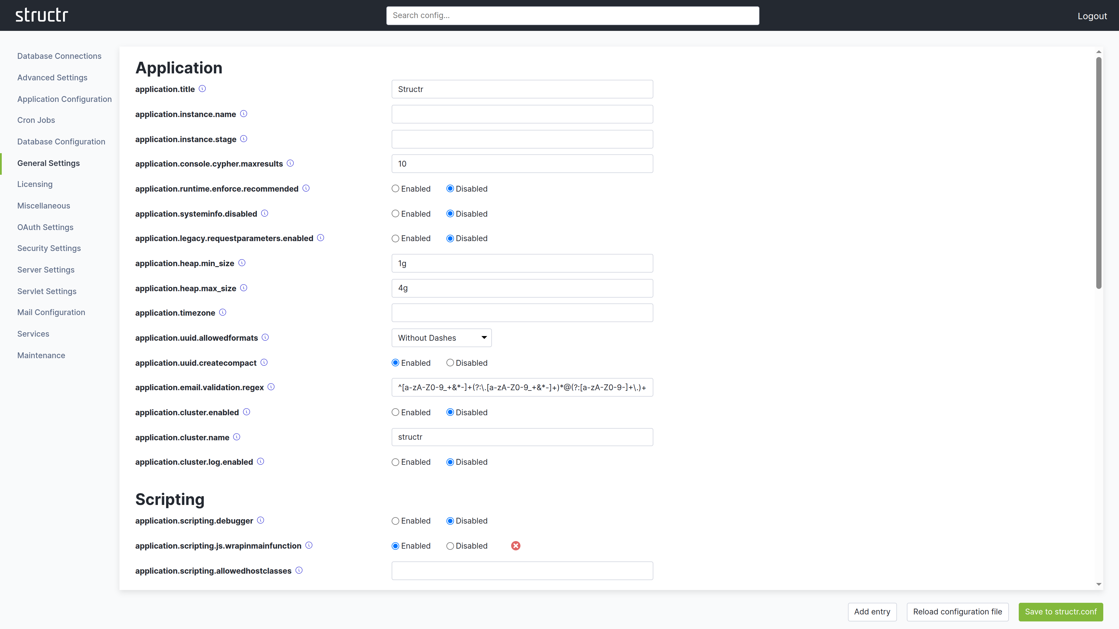 Configuration Interface