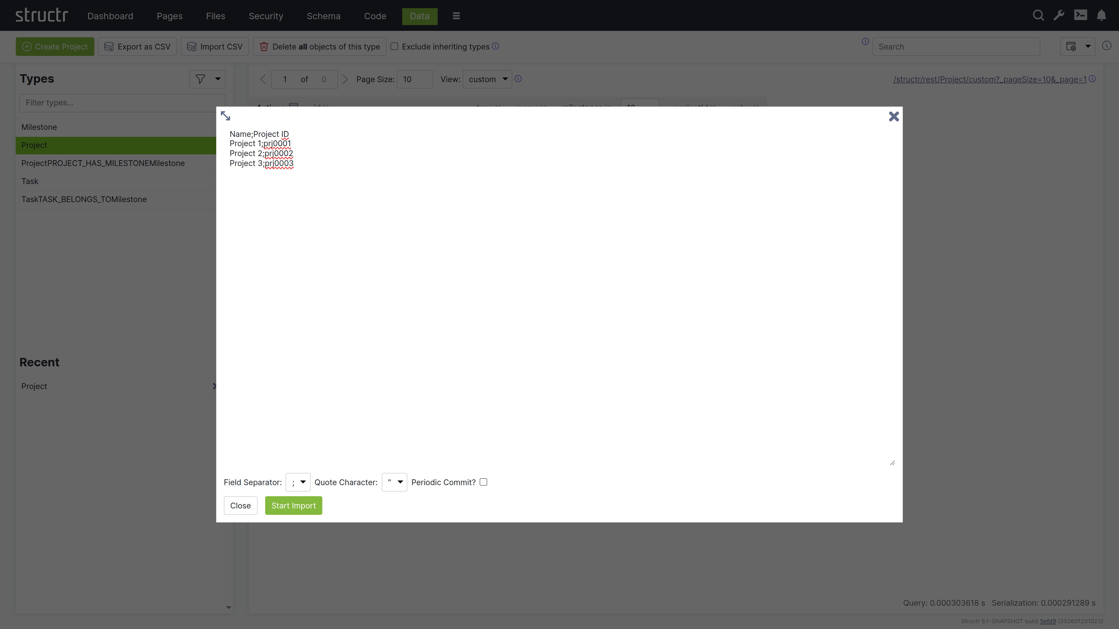 The Simple Import Dialog