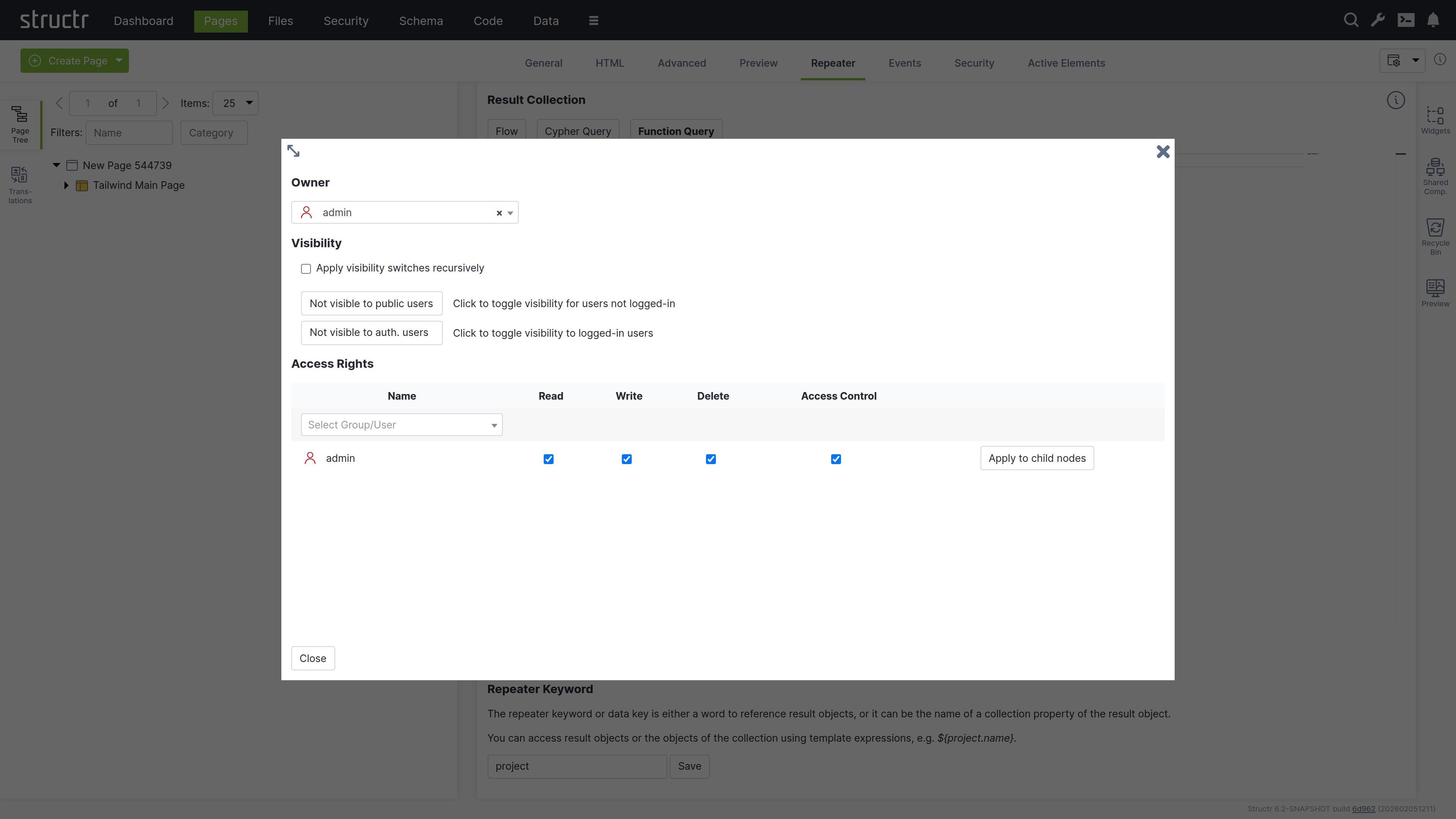 Access Control Dialog