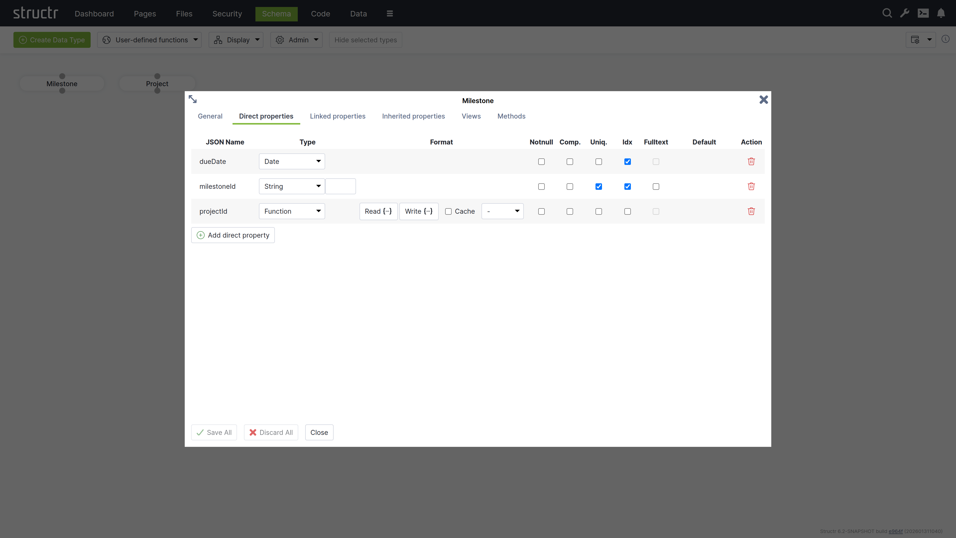 Milestone Properties
