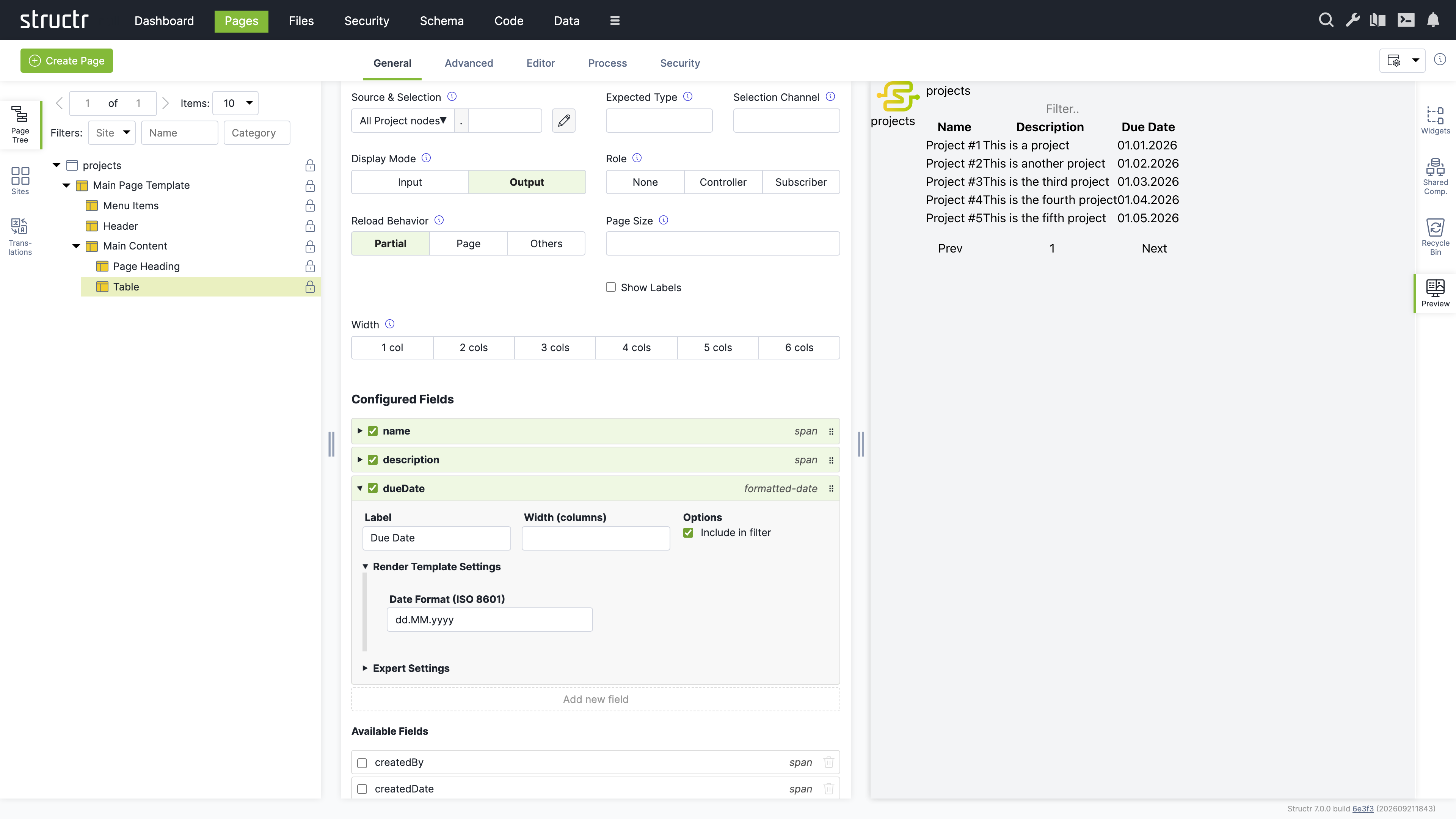 Component Configuration Dialog